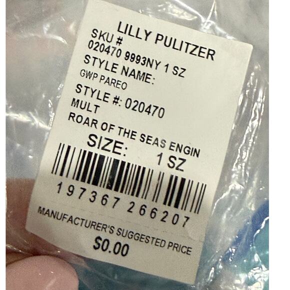 Lilly Pulitzer Pareo Sarong Wrap Roar of the Seas Women Rectangle Scarf Coverup - Picture 9 of 10